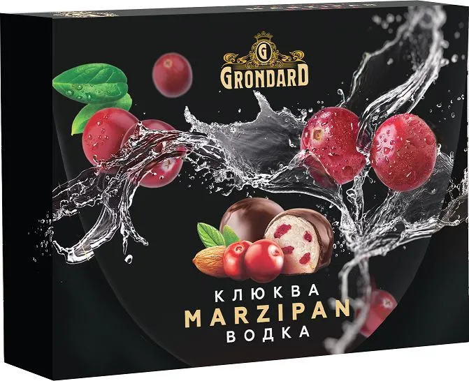  TM Grondard       (10186) Конфеты глазированные Марципановые Клюква и Водка, 98г  в Фролове