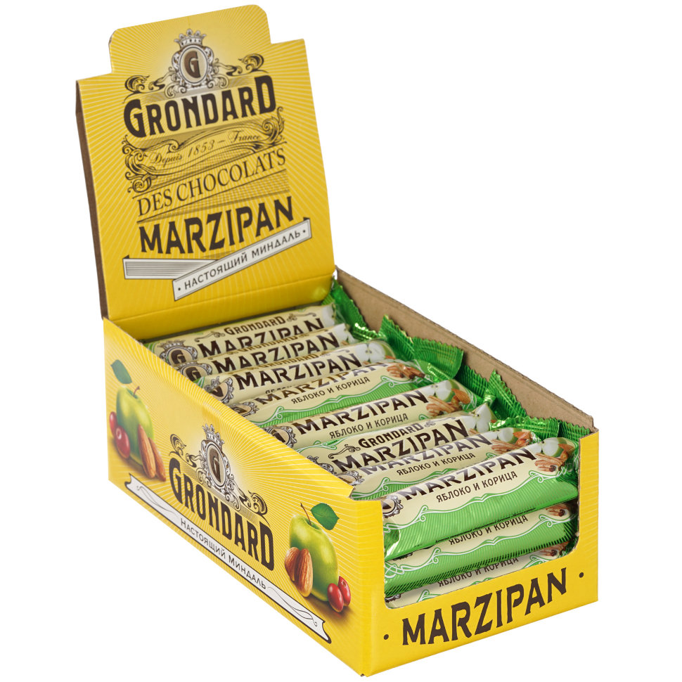  TM Grondard     (9388) Батончики глазированные Марципановые Яблоко-Корица, (24шт по 50г)     в Фролове