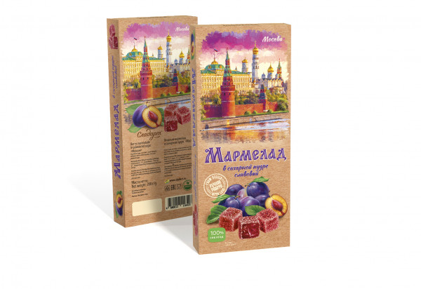 №2 Сладарт Мармелад Сливовый МОСКВА в сахарной пудре (642), 200г   в Фролове