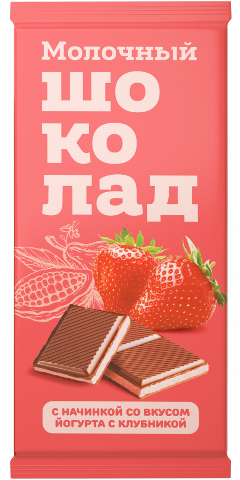  Меренга Шоколад молочный с начинкой Йогурт-Клубника,(блок 24шт по 80г)   в Фролове