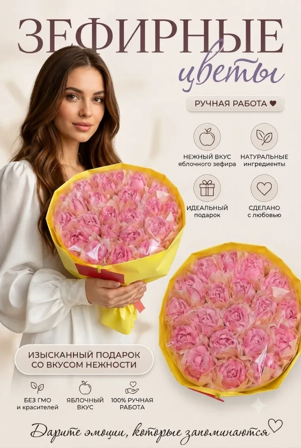№1 Букет Зефирный Размер XL розовый,350г в Фролове