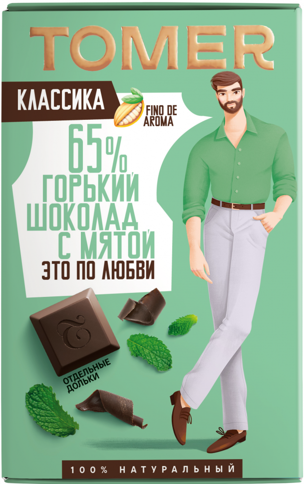  Фабрика Томер  Горький шоколад с МЯТОЙ, 90г в Фролове