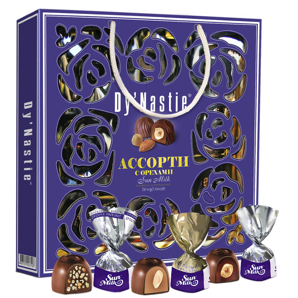  Династия Сумка Конфеты "Ассорти с орехами", 210г     в Фролове